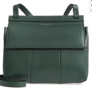 NWOT Tory Burch Block T Leather Crossbody Bag Green